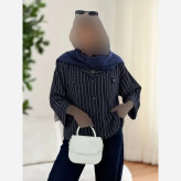 شومیز مانتویی صنم جنس شانتون دیپلمات دو جیب فری سایز
