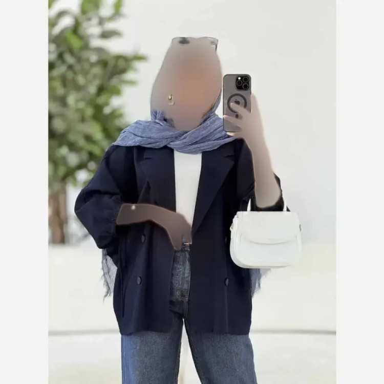 کت آستین بندی لنین شسته شده اعلا فری سایز مناسب تا 48