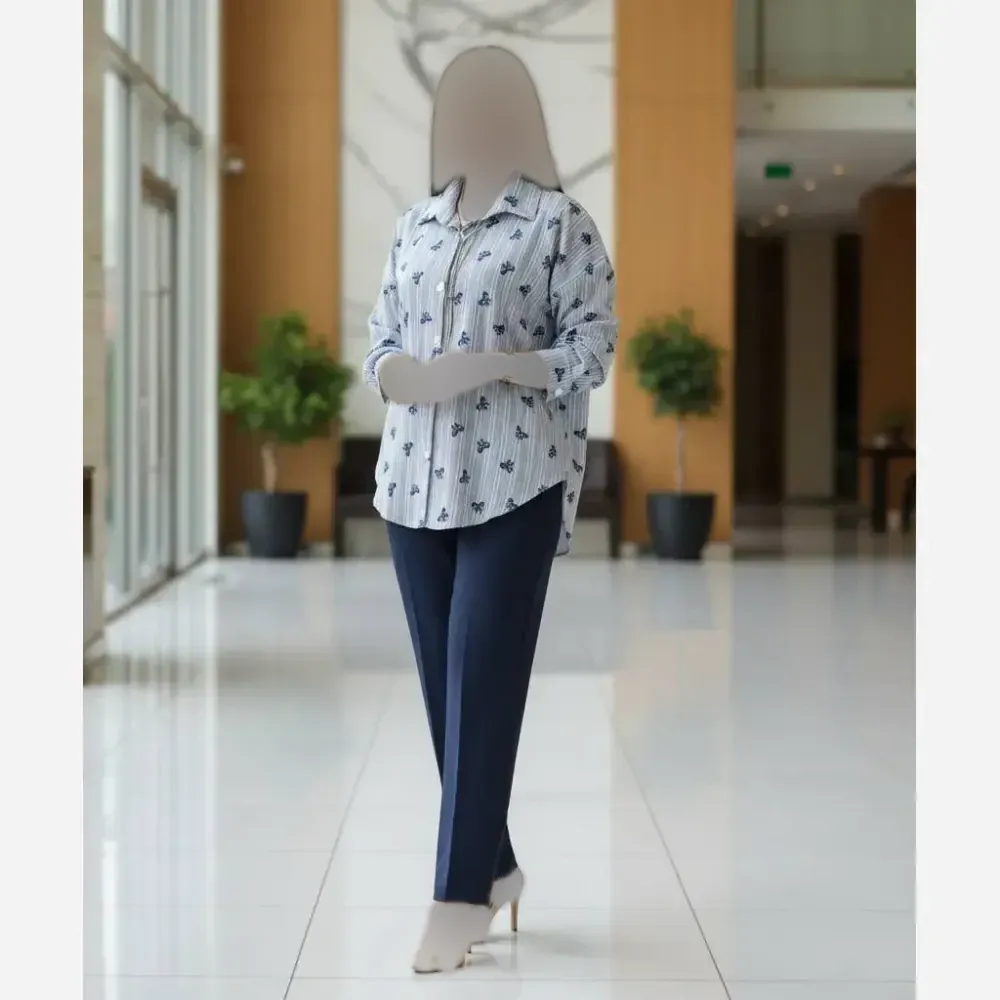شومیز پاپیون کراش نخی درجه یک فری سایز