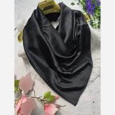 روسری ساتن ترک ضخیم مشکی ابعاد 100 در 100 مجلسی