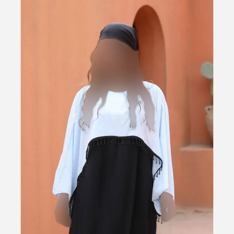 سارافون زنانه مدل شراره جنس الیزه لبه جواهر دوزی شده رویی نگین کاری شده سایز فری سایز