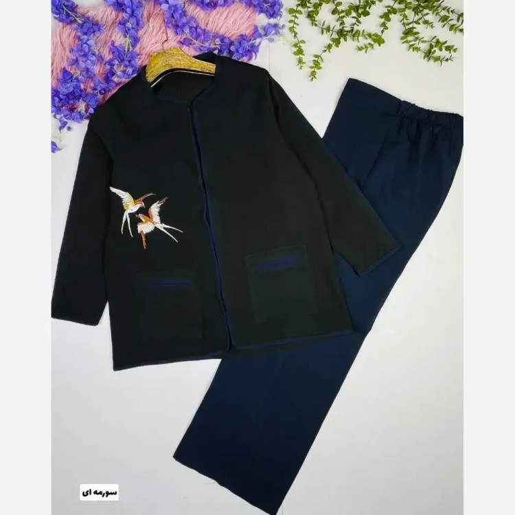 کت شلوار مازراتی گلدوزی شیک مدل پرستو سایز 40 تا 50