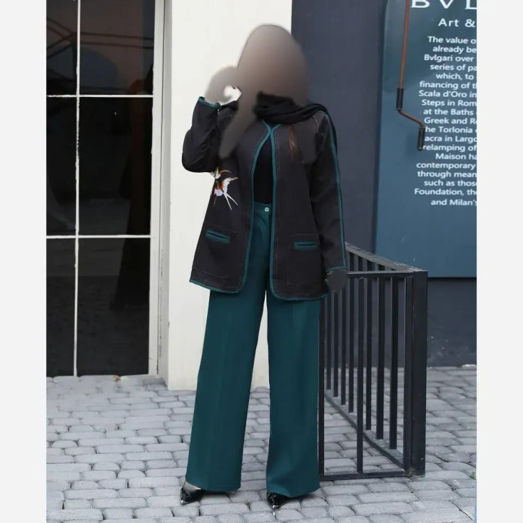 کت شلوار مازراتی گلدوزی شیک مدل پرستو سایز 40 تا 50