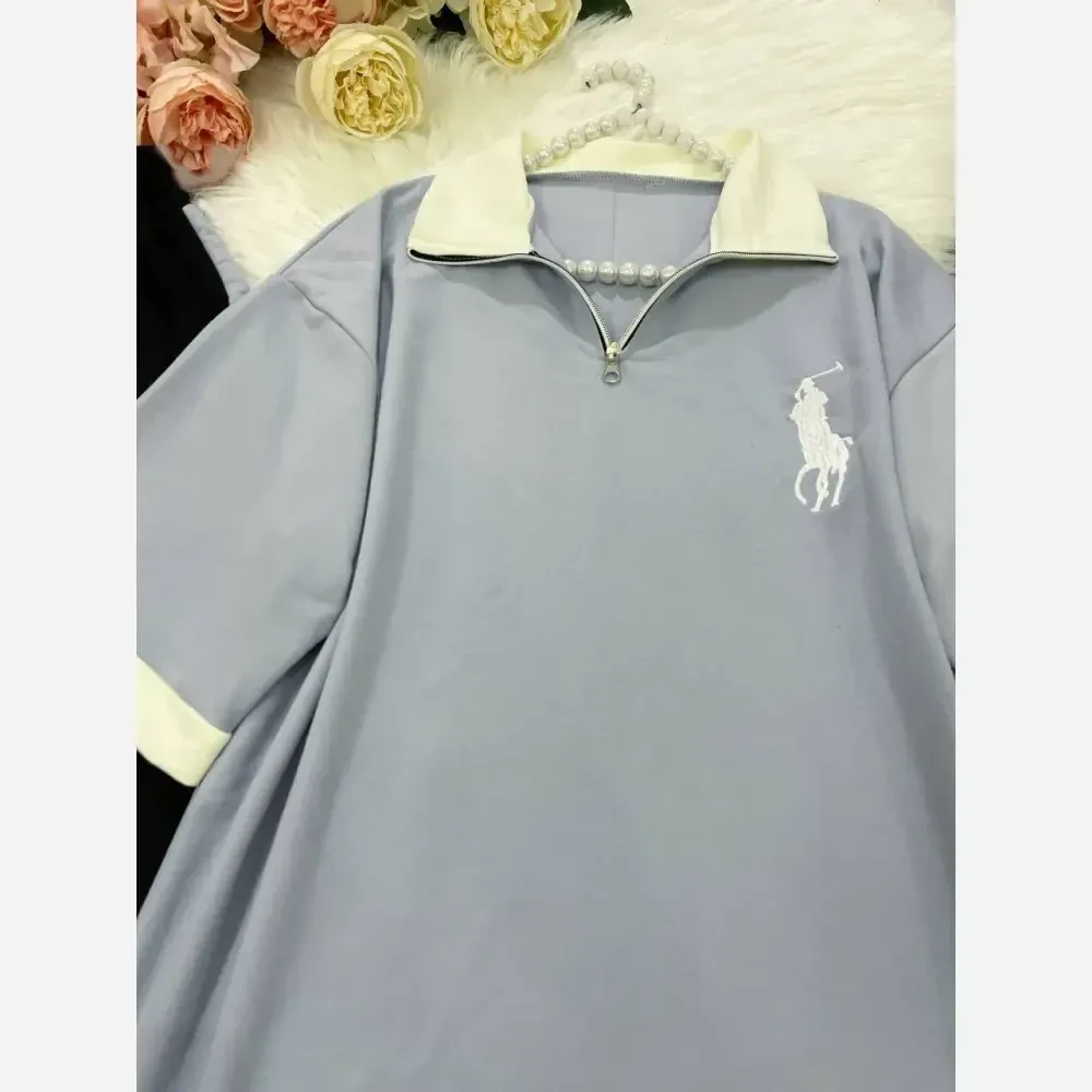 ست دو تیکه تیشرت و شلوار بگ گلکسی نخ پنبه زنانه فری سایز تا 48