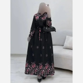 پیراهن ساحلی زنانه کرپ بوگاتی طرح رز سایز فری 38 تا 46