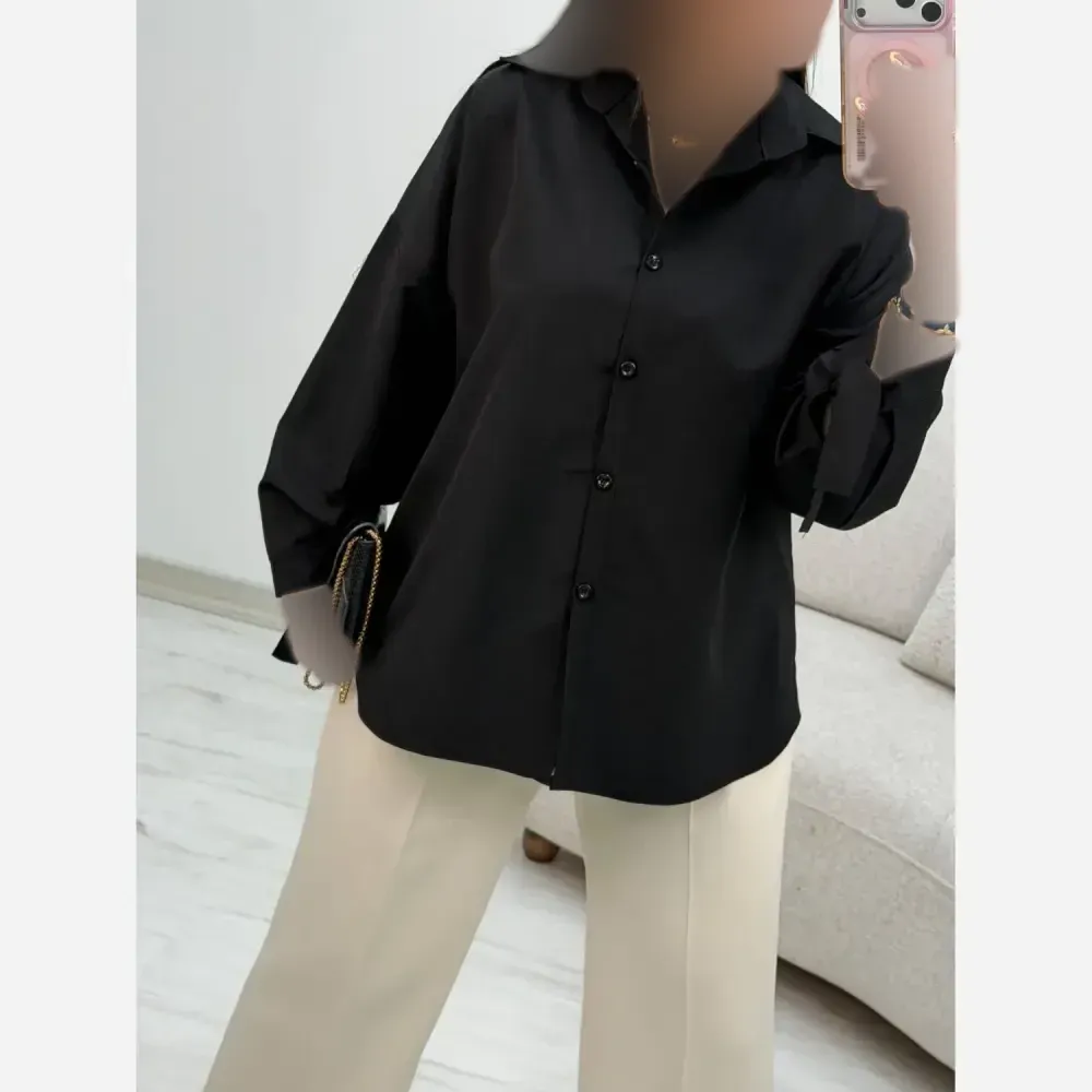 شومیز گره ای نیکی جنس پری درجه یک خنک و سبک فری سایز