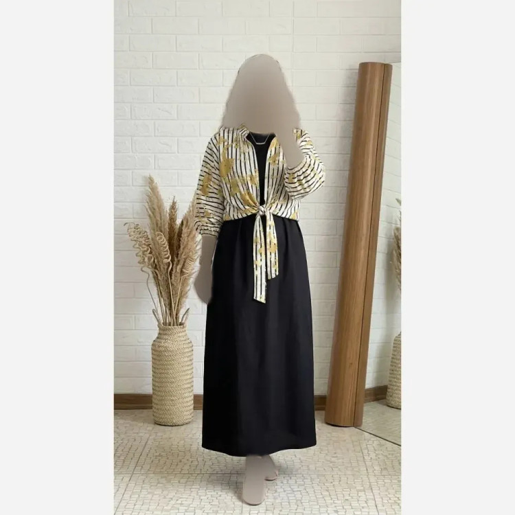 ست سارافون و شومیز نخی و شانتون زنانه فری سایز
