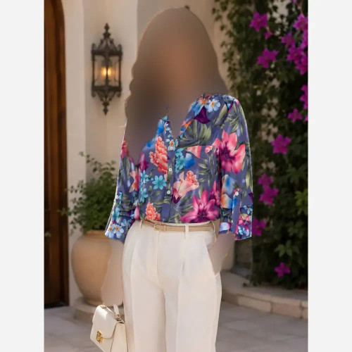 شومیز نخی مدل بهارک زنانه