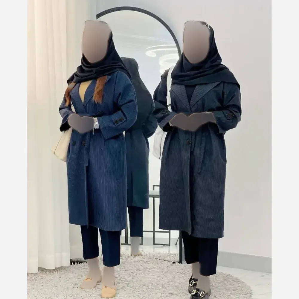 مانتو دانشجویی مکانیک پرشیا دیپلمات درجه یک رنگ سرمه ای و مشکی سایز 1 و 2
