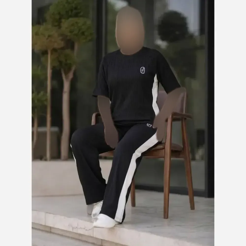 ست شاندیز زنانه جنس گیاهی کش وارداتی رنگ مشکی سایز فری 38 تا 46