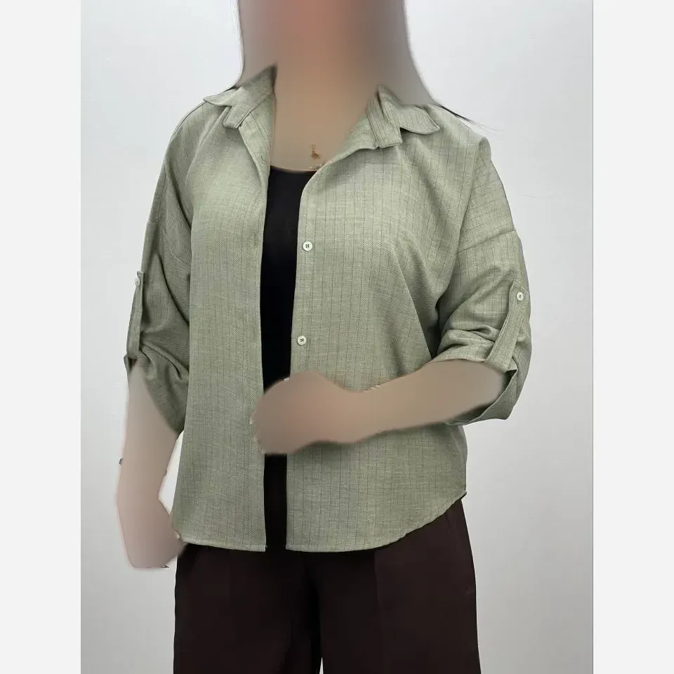 شومیز زنانه جنس ان آر گازوئیلی خنک و تابستانی فری سایز