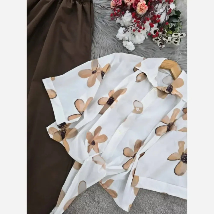 ست شومیز گره ای بوگاتی و دامن لنینت فری سایز