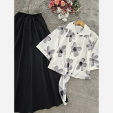ست شومیز گره ای بوگاتی و دامن لنینت فری سایز