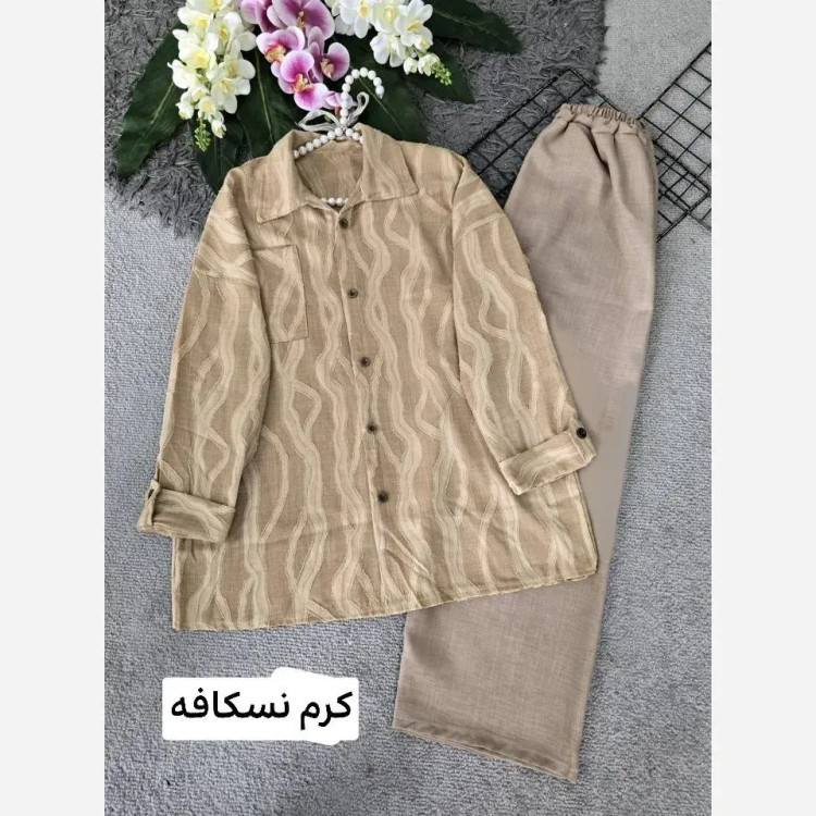 ست شومیز و شلوار زنانه ژاکارد کسمه فری سایز 38 تا 46