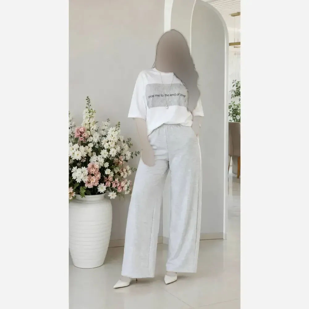 ست تیشرت شلوار dance گلکسی نخ پنبه زنانه فری سایز 38 تا 48 رنگبندی متنوع