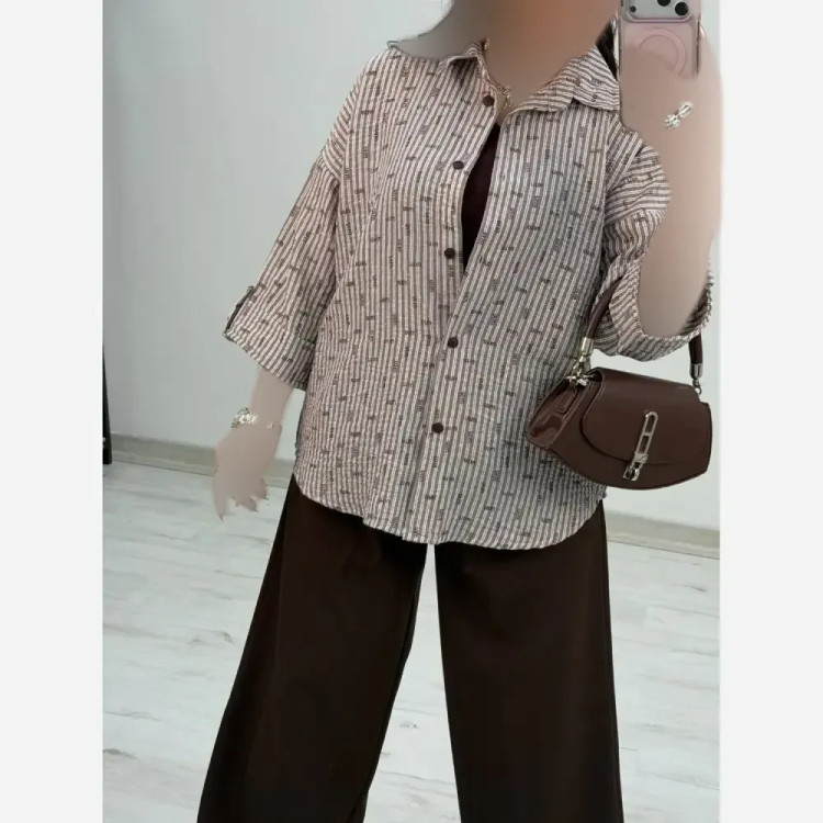 شومیز طرح دار الهام زنانه پنبه زارا شاین دار فری سایز 38 تا 46