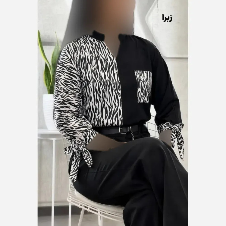 شومیز طرحدار نجلا کرپ بوگاتی سایز 38 تا 50