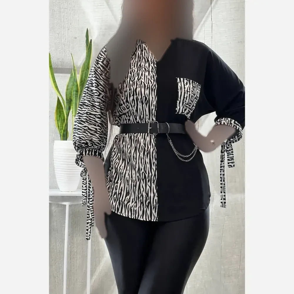 شومیز طرحدار نجلا کرپ بوگاتی سایز 38 تا 50
