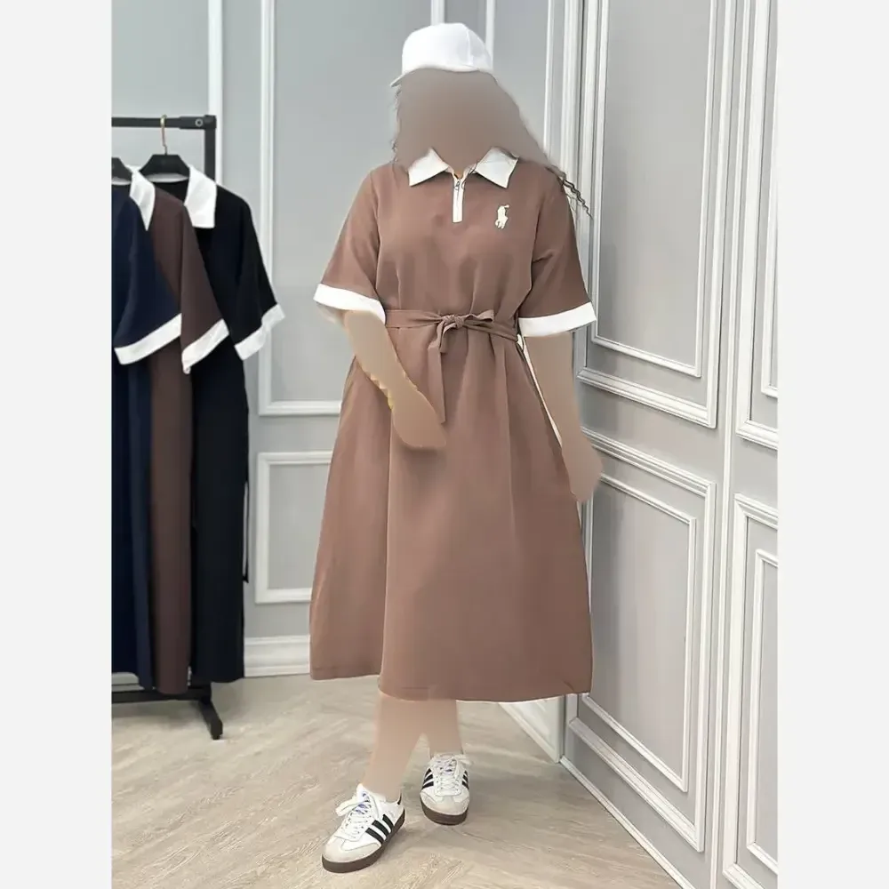 مدل آهید مانتو تنسل خنک کمربندار فری سایز مشکی کرم سورمه ای موکا