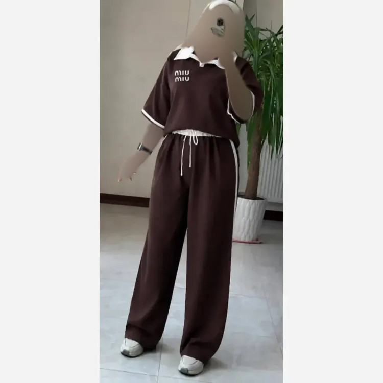 ست تیشرت و شلوار مازراتی miu miu جنس مازراتی درجه یک سایز 38 تا 48