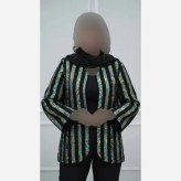 کت طرح دار تافته درجه یک زنانه فری سایز 38 تا 48 شیک و خاص مجلسی نیمه رسمی