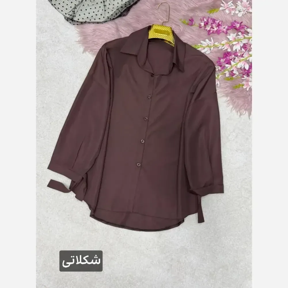 شومیز گره ای زنانه جنس پری درجه یک خنک و سبک سایز فری 38 تا 48 رنگ بندی متنوع