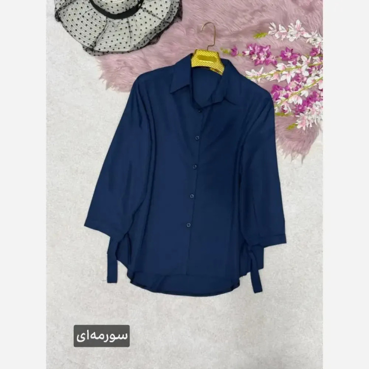 شومیز گره ای زنانه جنس پری درجه یک خنک و سبک سایز فری 38 تا 48 رنگ بندی متنوع