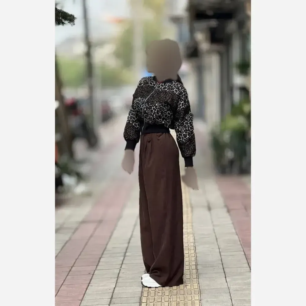 بامبر پلنگی گلیمی فری سایز 36 تا 44
