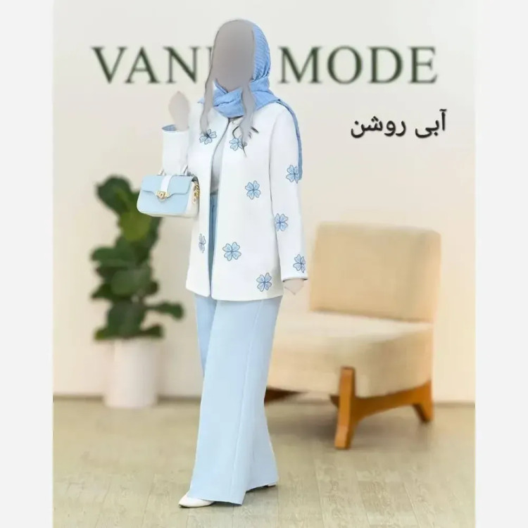 ست ساحل پنبه گلکسی زنانه فری سایز 36 تا 46 کاربنی سدری