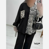شومیز طرحدار نجلا کرپ بوگاتی زنانه سایز 38 تا 50
