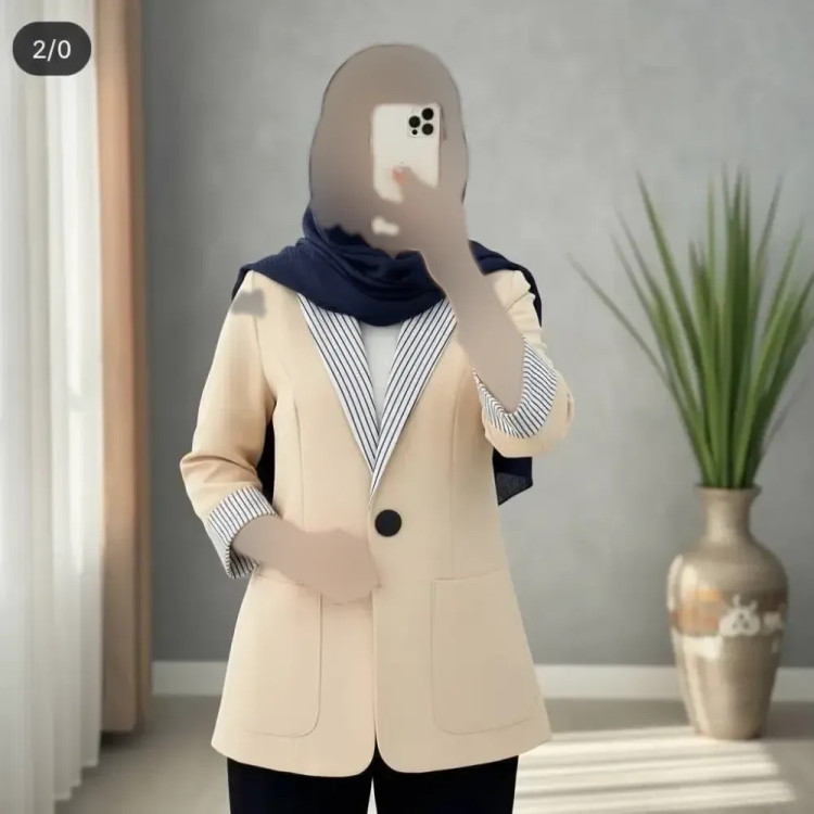کت مزونی تیارا جنس مازراتی درجه یک رنگ قهوه ای و کرم