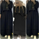 ساحلی دوتیکه زنانه جنس شانتون رنگ مشکی سایز فری 38 تا 46