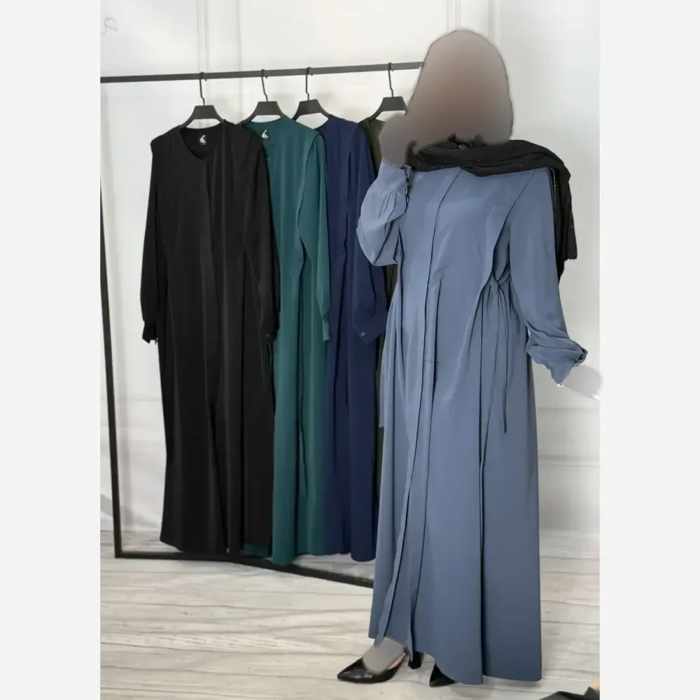 پیراهن عبایی طرح یاسمین جنس ابروبادی سایز بزرگ