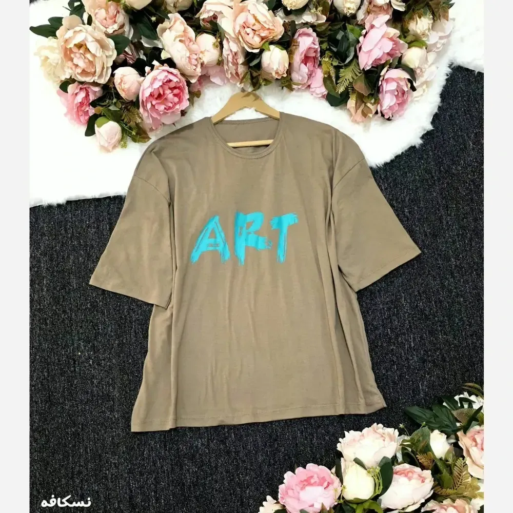 تیشرت باکسی ART پنبه 100٪ فری سایز زنانه اورسایز شیک