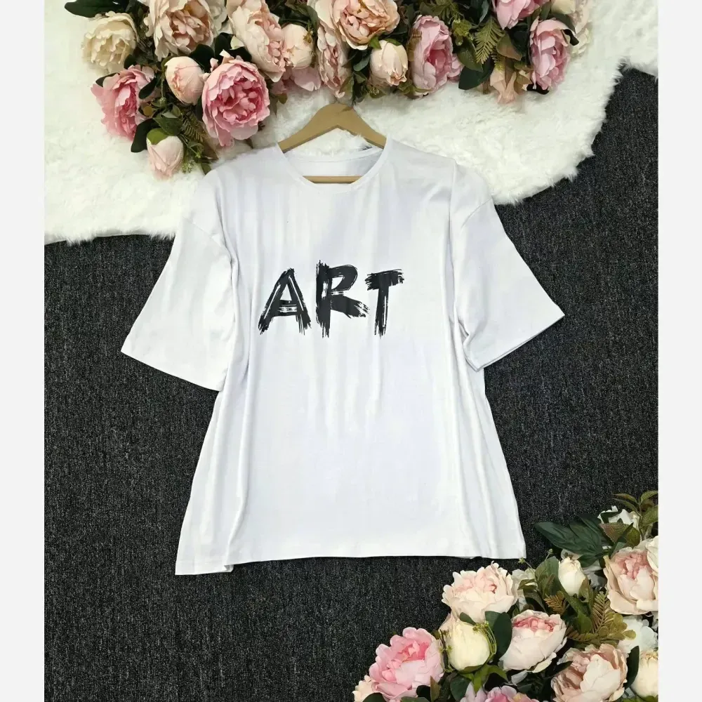 تیشرت باکسی ART پنبه 100٪ فری سایز زنانه اورسایز شیک