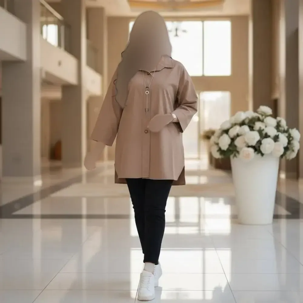 مانتو باکسی ستایش لنین پنبه بدون آبرفت در رنگبندی متنوع فری سایز
