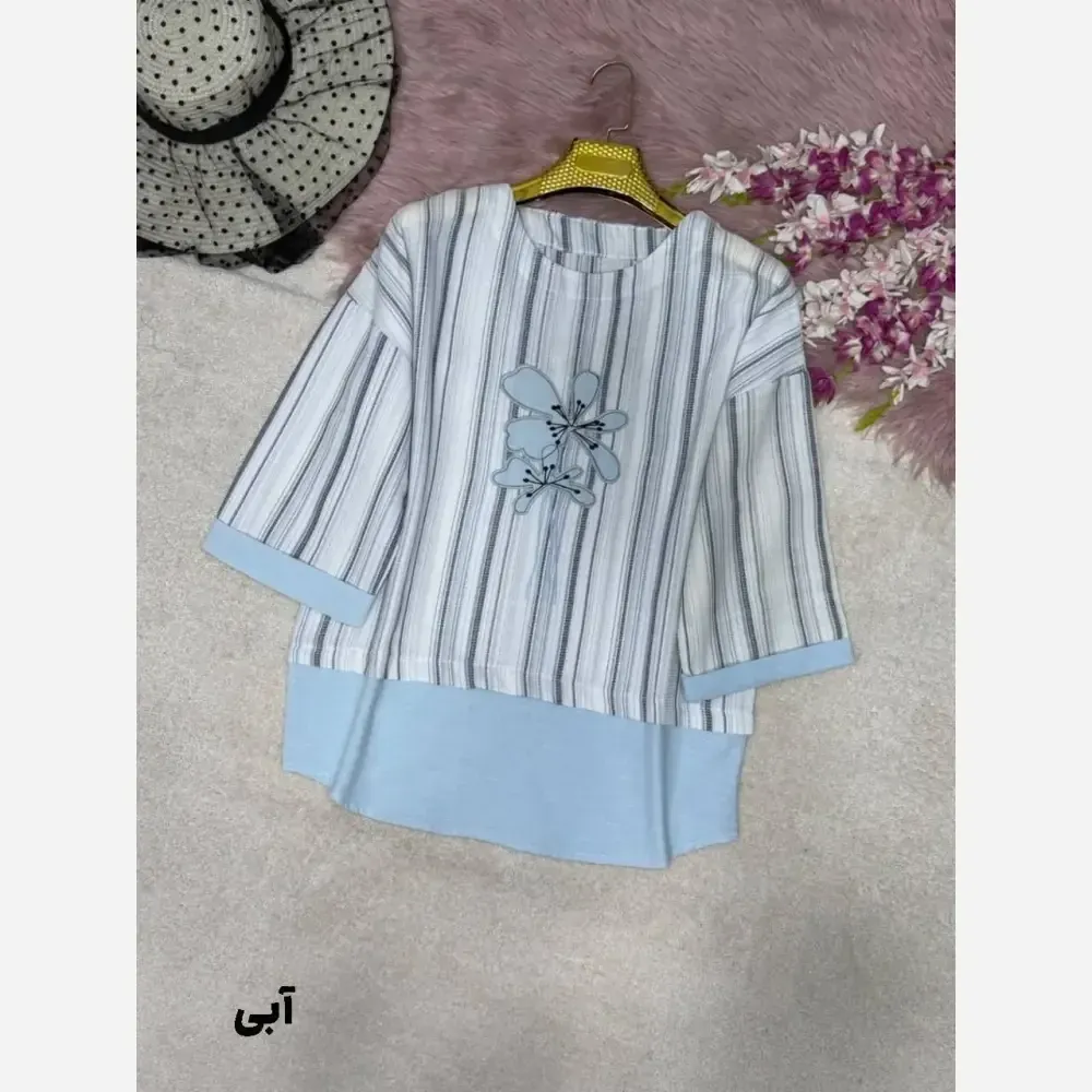 شومیز گلدوزی پرنسا لنین بیسکویتی فری سایز 38 تا 46