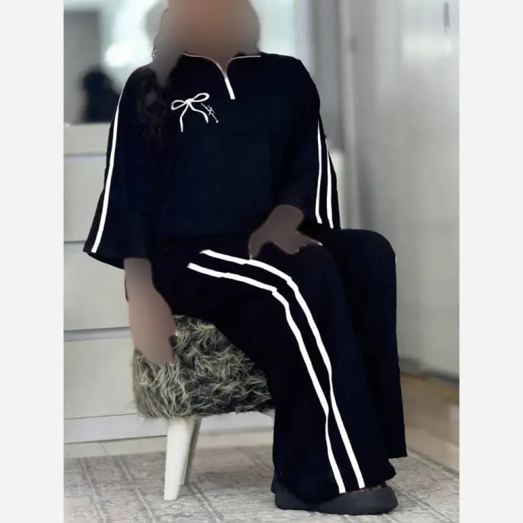 ست تیشرت و شلوار پنبه گلکسی زنانه مدل ژاله سایز فری 38 تا 46