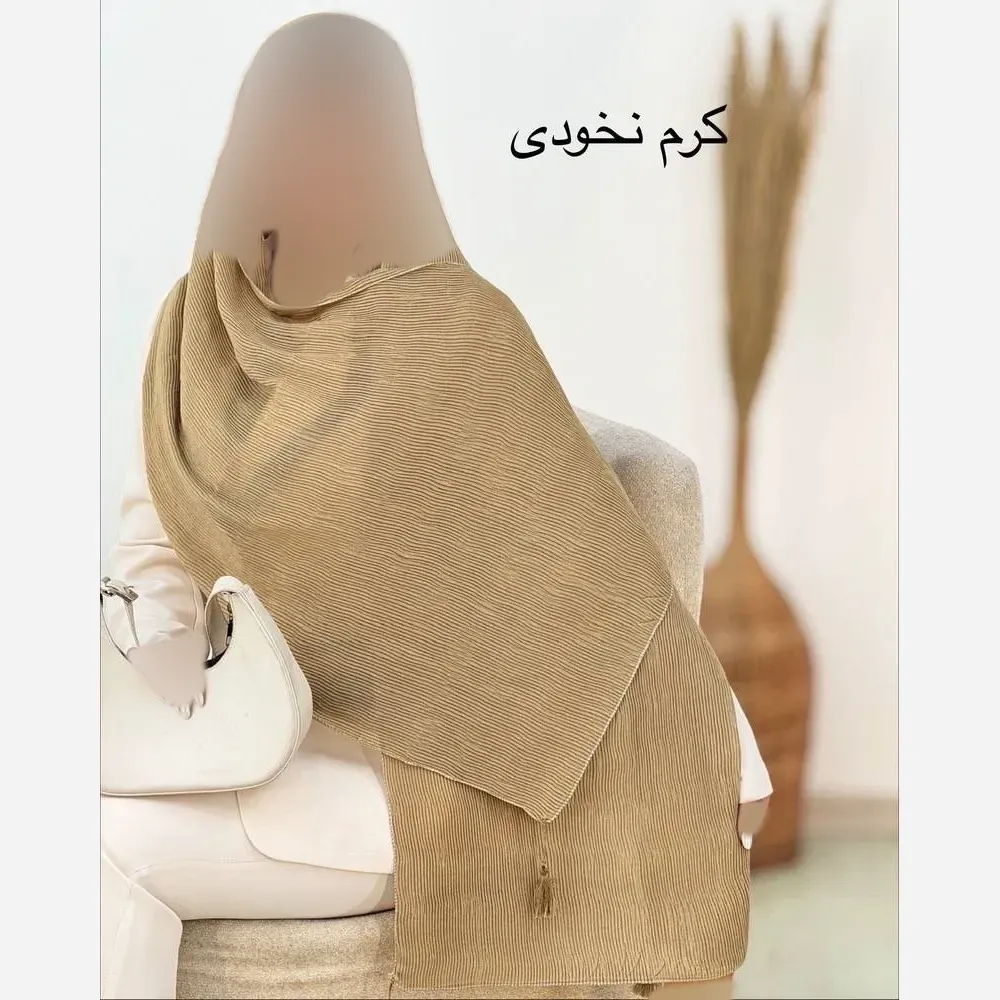 شال پلیسه لبه لمه دوزی کیفیت عالی سایز آزاد 175*75