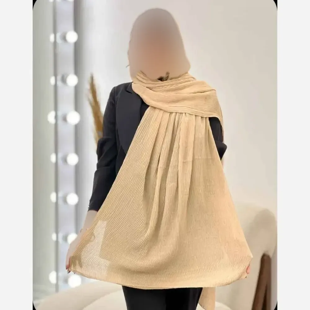 شال پلیسه لبه لمه دوزی کیفیت عالی سایز آزاد 175*75