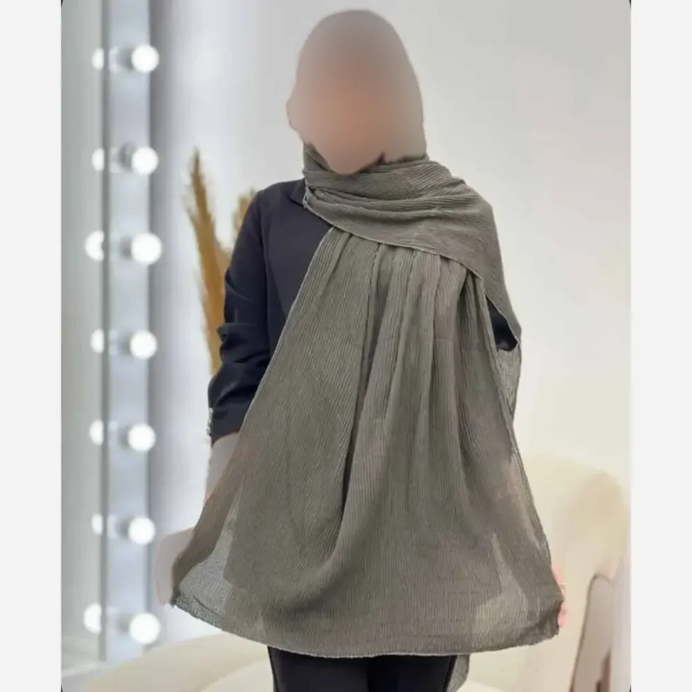 شال پلیسه لبه لمه دوزی کیفیت عالی سایز آزاد 175*75