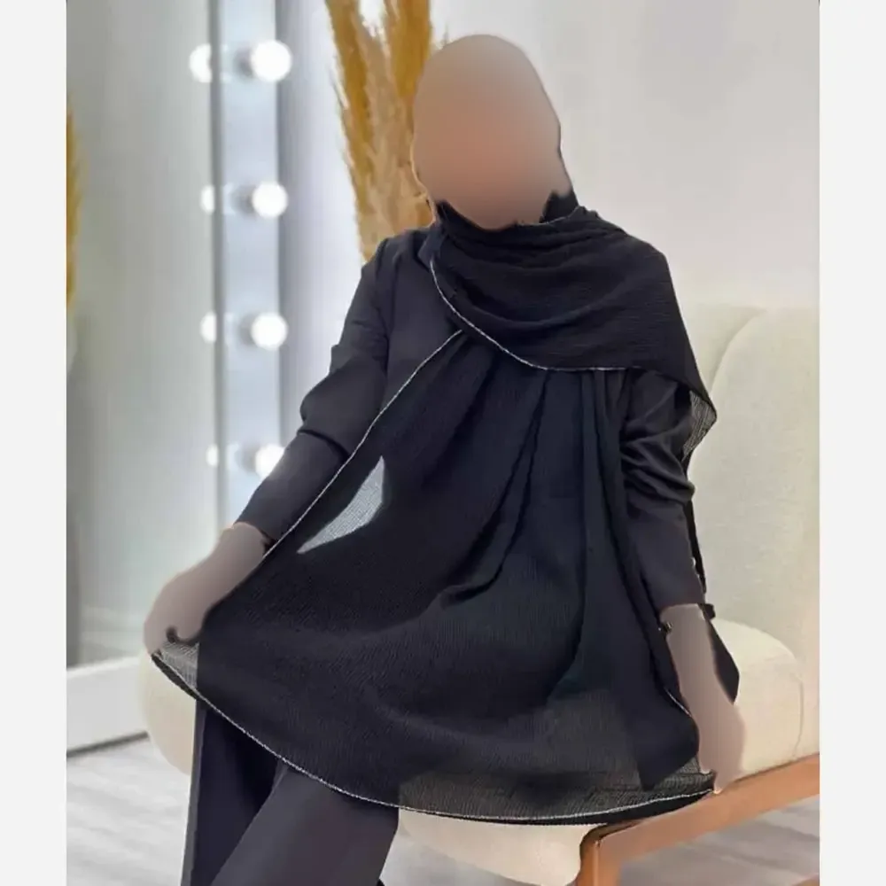 شال پلیسه لبه لمه دوزی کیفیت عالی سایز آزاد 175*75
