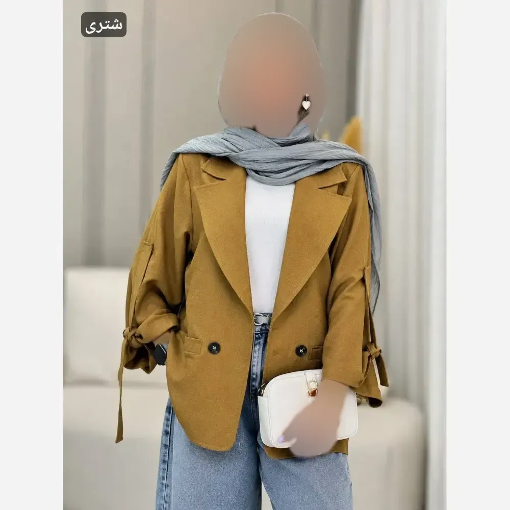 مانتو کتی استین سگک جنس کتان لنین نچرال فری سایز