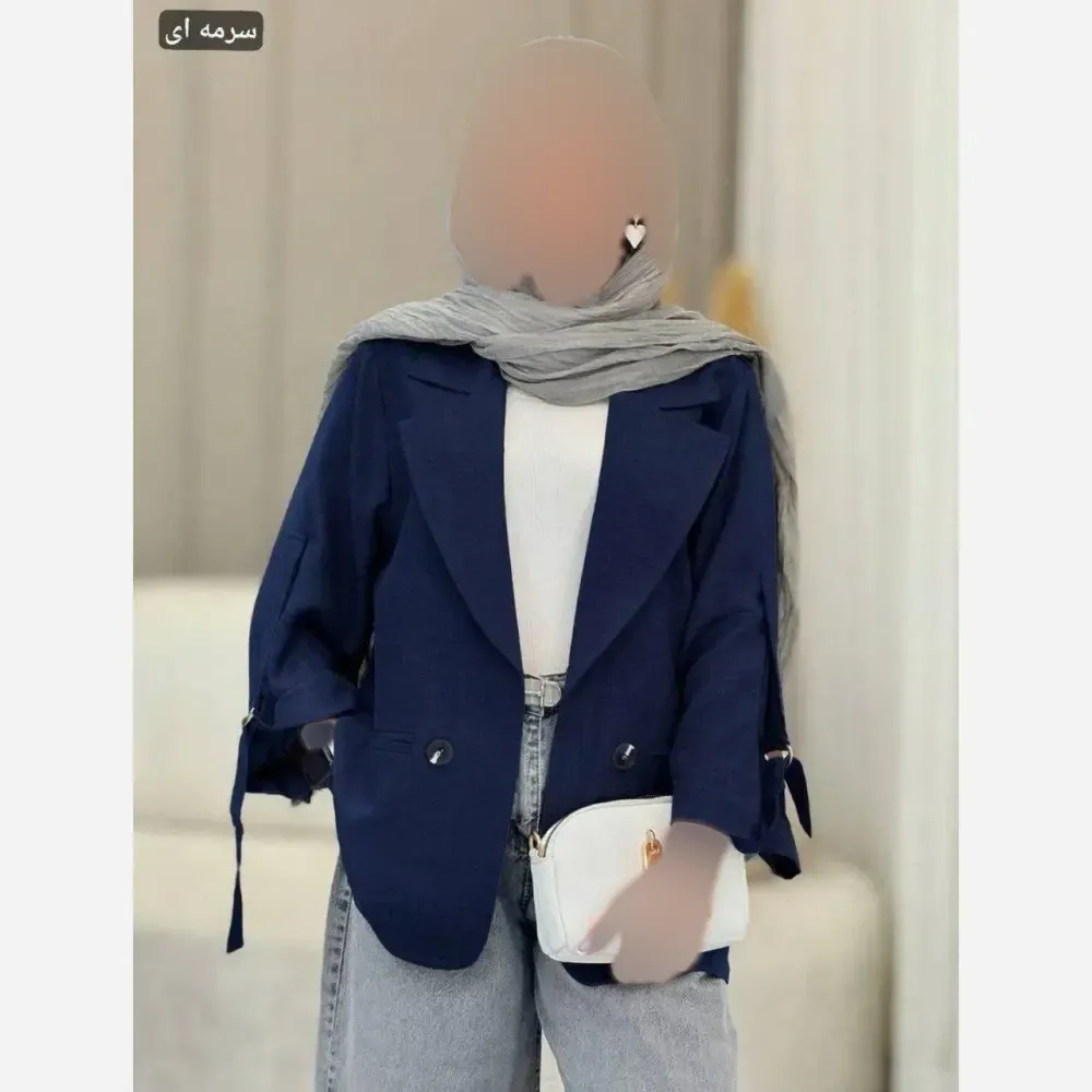 مانتو کتی استین سگک جنس کتان لنین نچرال فری سایز