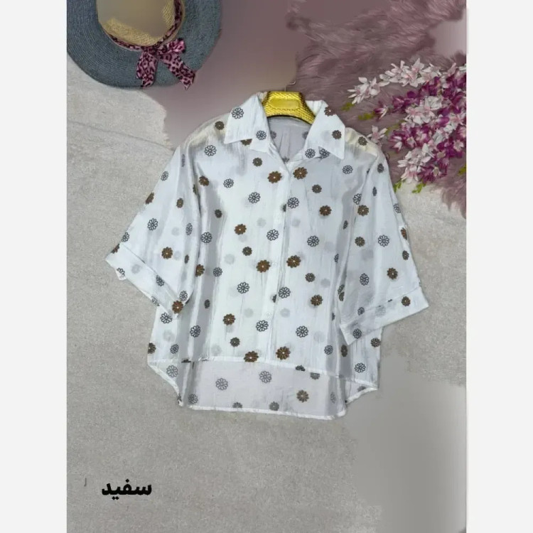 شومیز عروسکی بابونه جنس پری شیشه ای درجه یک فری سایز