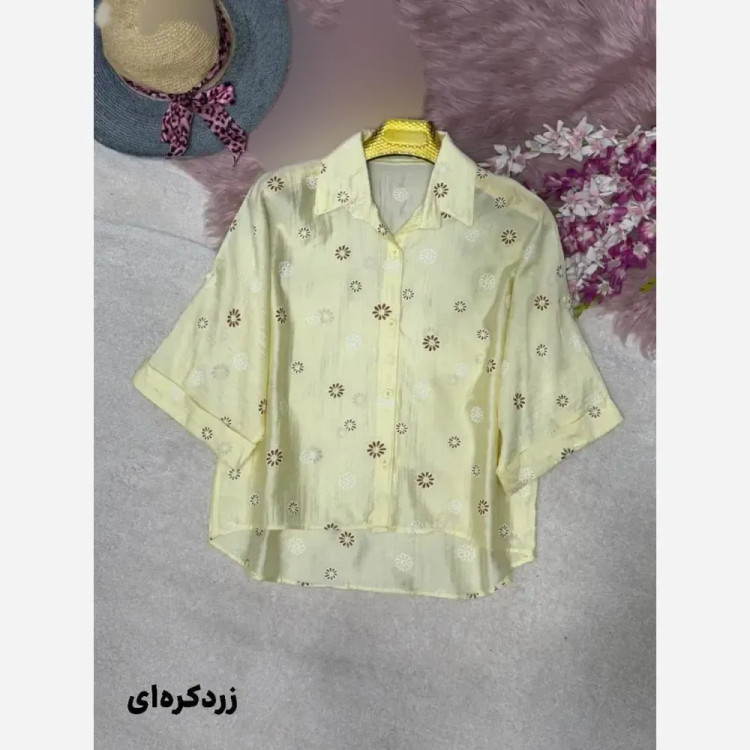 شومیز عروسکی بابونه جنس پری شیشه ای درجه یک فری سایز