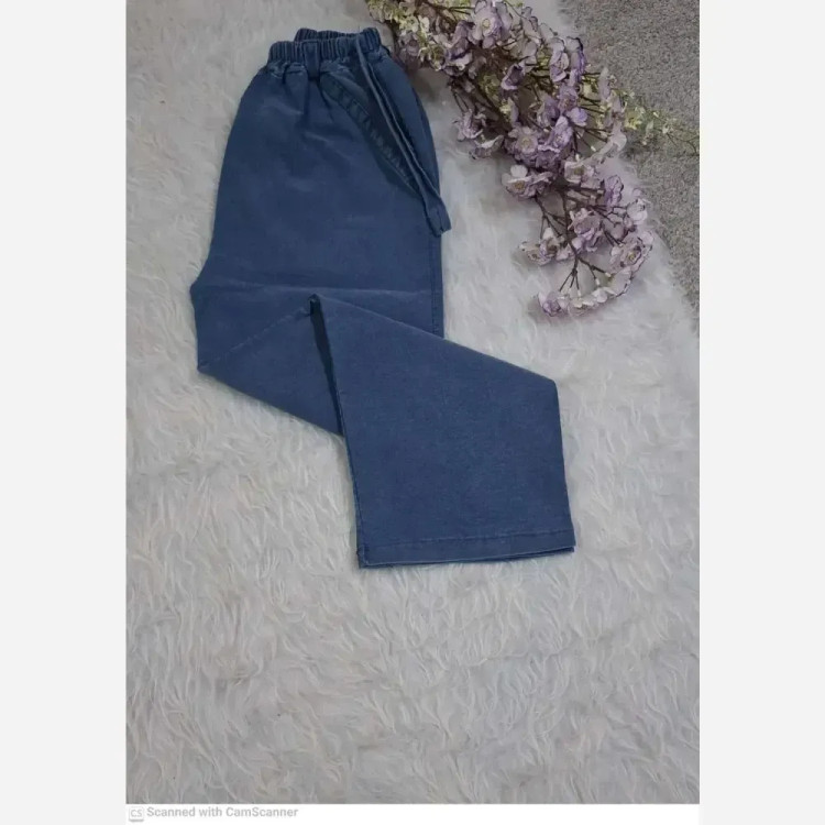 شلوار جین کاغذی زنانه تک رنگ سایزبزرگ 48 تا 50