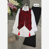 ژیله گلبهار جنس تافته سوزن دوزی فری سایز
