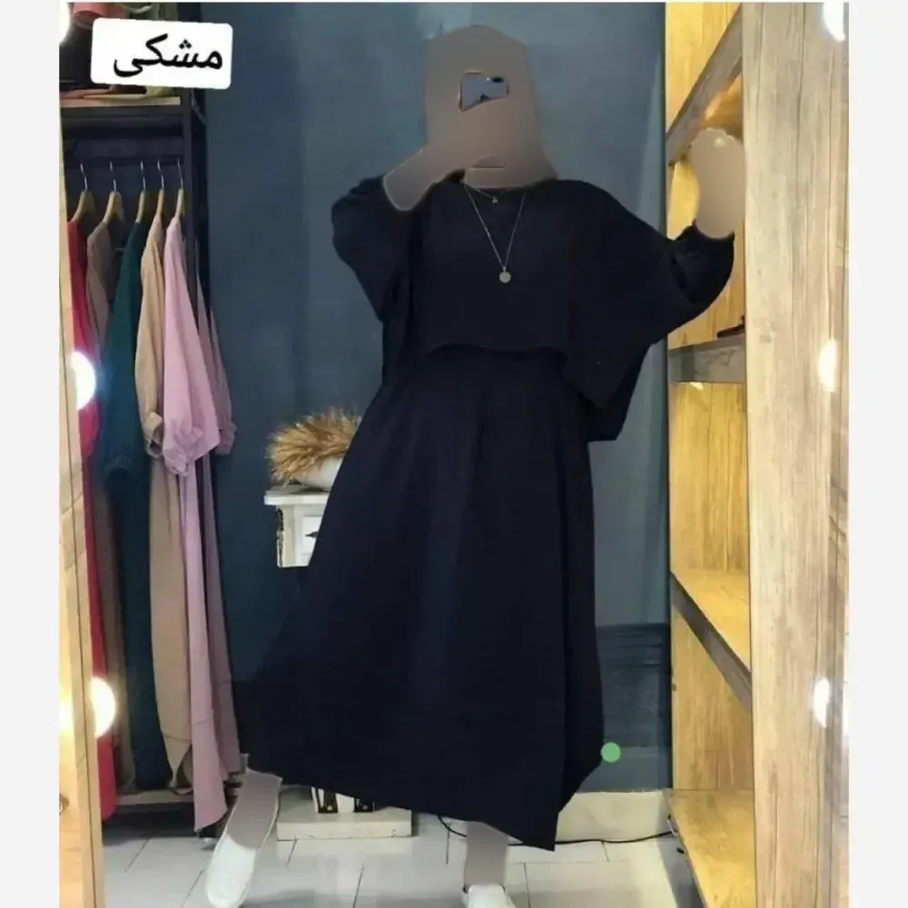 ساحلی دو تیکه سولماز ابروبادی فری سایز 38 تا 46 مشکی کالباسی
