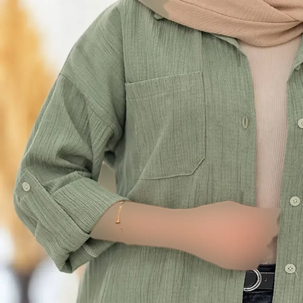 شومیز کراش پاگن دار خنک و سبک زنانه سایز یک و دو جنس کراش اعلا